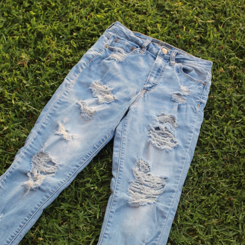 Distressed jeans